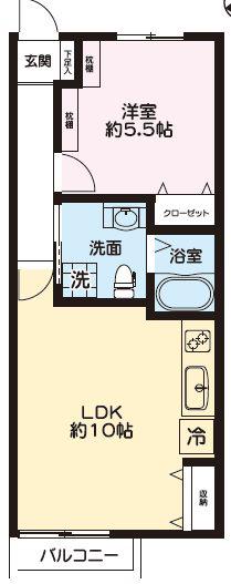 JXW中目黒(1LDK/1階)の間取り写真