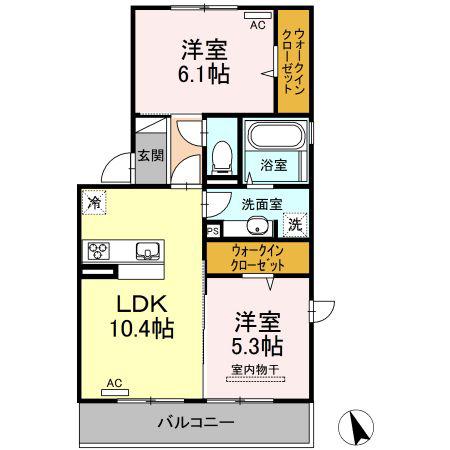 TARURU(2LDK/2階)の間取り写真