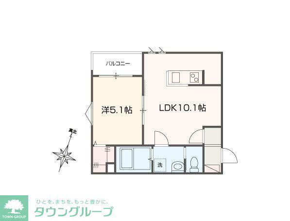 MELLAS田無(1LDK/3階)の間取り写真