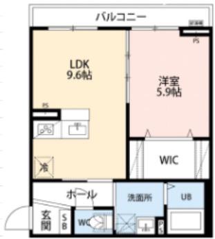 三ツ池ベース(1LDK/3階)の間取り写真