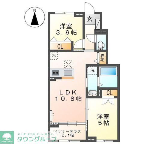 ジュリア(2LDK/1階)の間取り写真