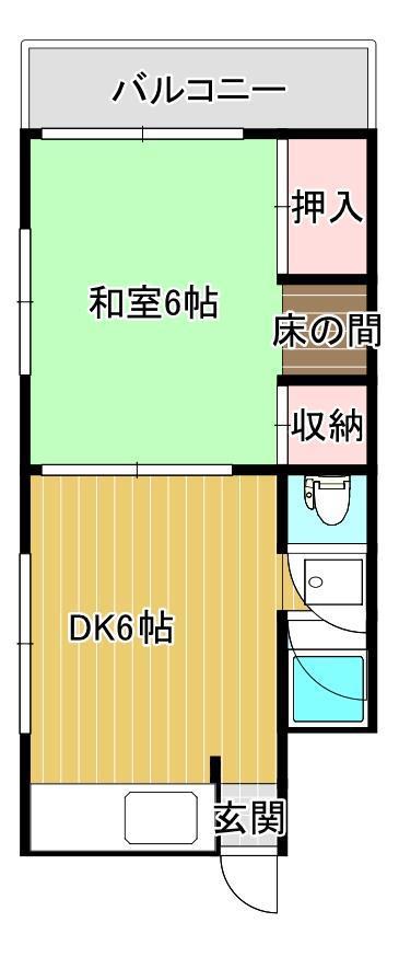 ベンステーション1(1DK/3階)の間取り写真