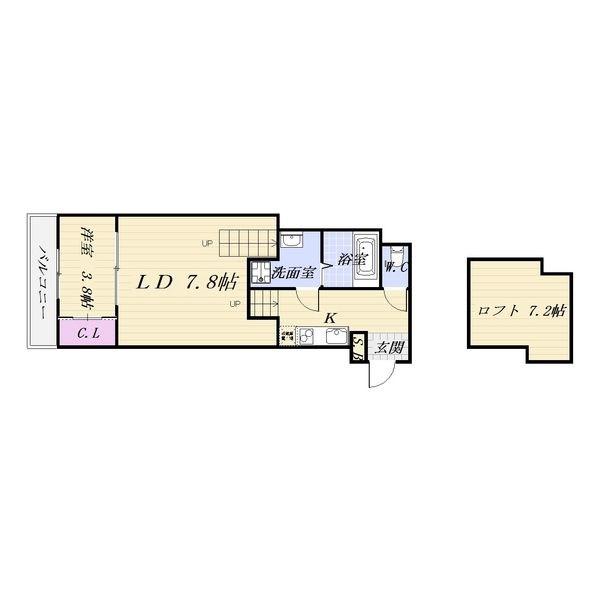 FAMILY STAGE堀田(1SLDK/1階)の間取り写真
