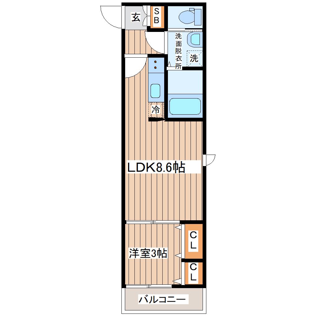 J RESIDENCE OTEMACHI(1LDK/2階)の間取り写真