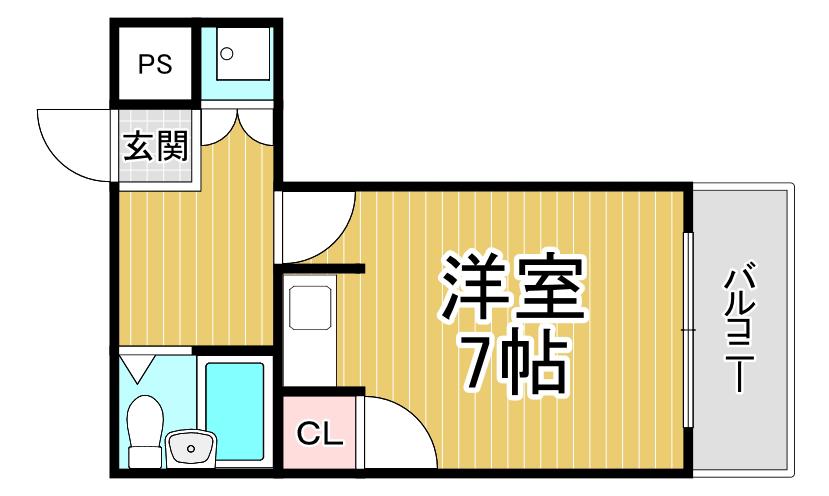 フロントリバー東難波(1K/9階)の間取り写真