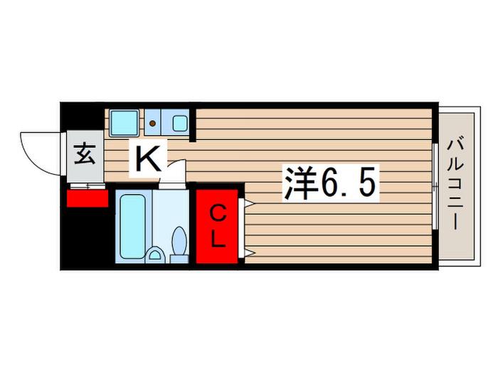 フェリス西千葉(1K/5階)の間取り写真