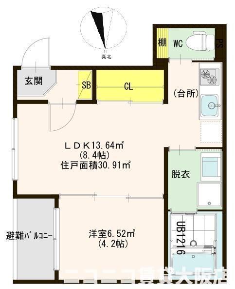 ハーモニーテラス林寺III(1LDK/3階)の間取り写真
