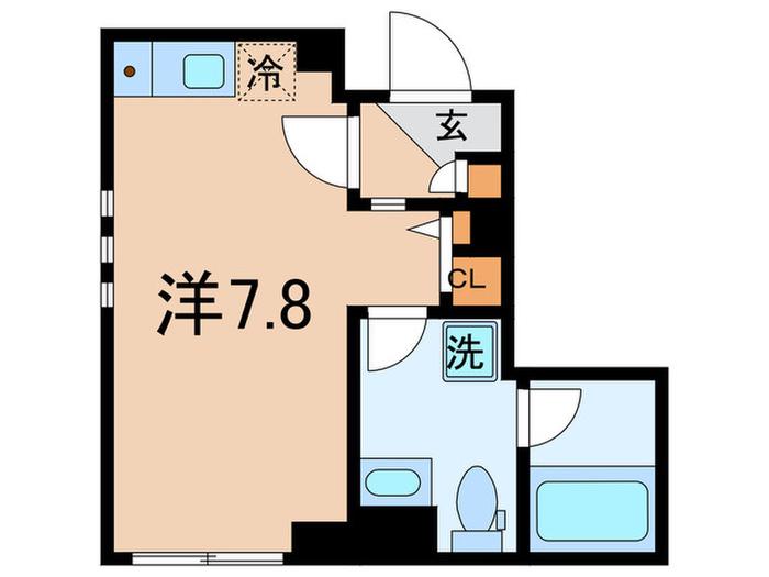 CASA GRANDIO(ワンルーム/1階)の間取り写真