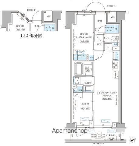 パークアクシス文京本郷(2LDK/3階)の間取り写真