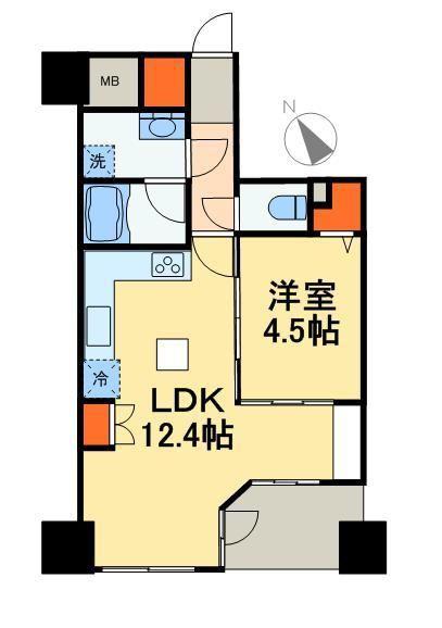 CQレジデンシャル上野(1LDK/10階)の間取り写真