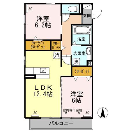 RELACHE(2LDK/2階)の間取り写真