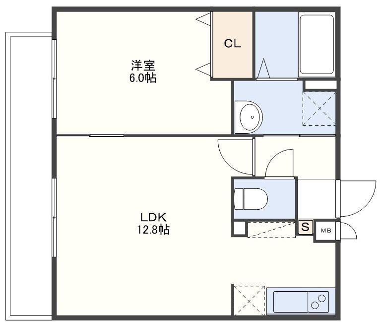 トライアンフマンション久原(1LDK/1階)の間取り写真