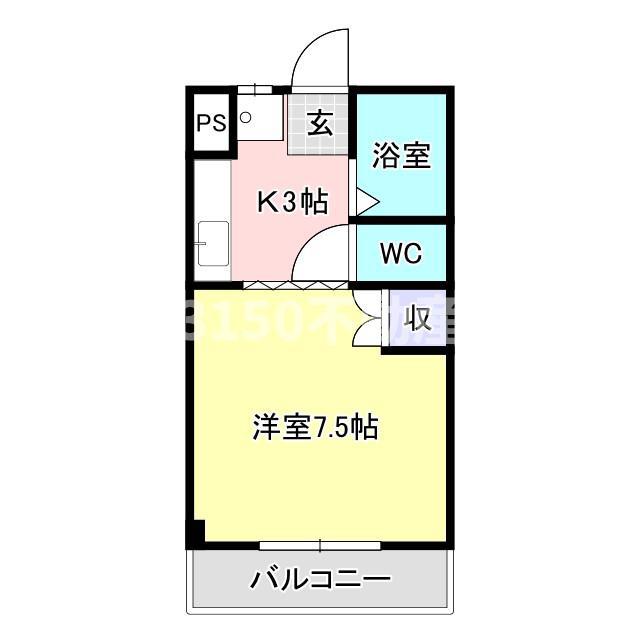 リアナ岐阜弐番館(1K/4階)の間取り写真