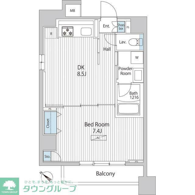 アレージュマン日本橋人形町(1LDK/8階)の間取り写真