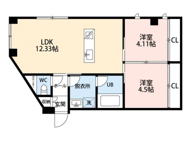 リベルタ鳥栖駅前(1LDK/1階)の間取り写真