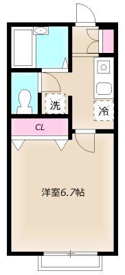 ラ・テラス日吉(1K/2階)の間取り写真