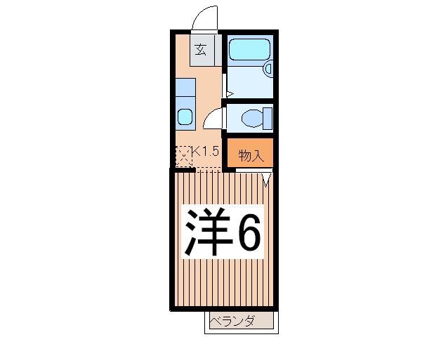 メゾンウィング(1K/2階)の間取り写真
