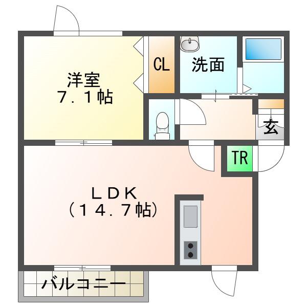 レインボーハウス青葉NO44(1LDK/3階)の間取り写真