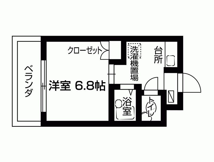 セルシオール調布ヶ丘(ワンルーム/2階)の間取り写真