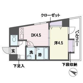 アソシアグロッツォ平尾(1DK/6階)の間取り写真