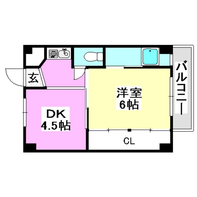 ビレッジハウス高田 3号棟(1DK/1階)の間取り写真