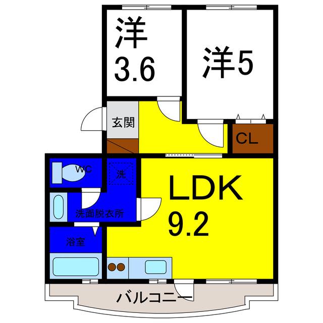 第1ますやマンション(2LDK/1階)の間取り写真
