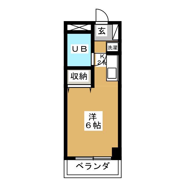 ハイツ大和(ワンルーム/3階)の間取り写真