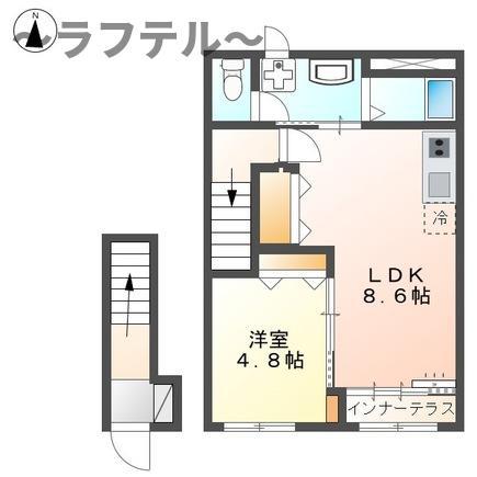 ブルームコート(1LDK/2階)の間取り写真
