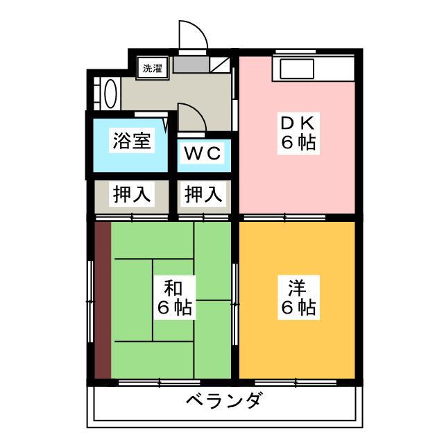 アネックスフジ(2DK/2階)の間取り写真