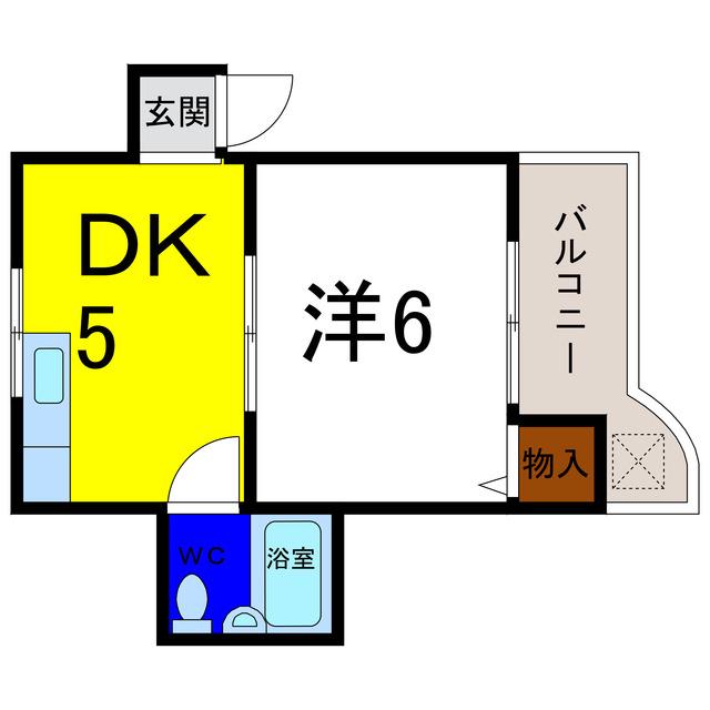 スカイハイツIII(1DK/1階)の間取り写真