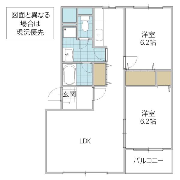 パルティールI(2LDK/3階)の間取り写真