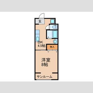福島ハイツ(1DK/4階)の間取り写真