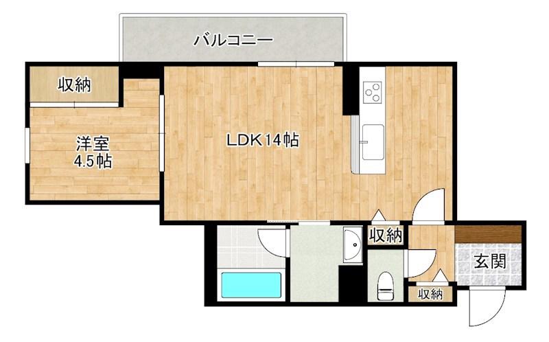 VIVACE日明(1LDK/3階)の間取り写真
