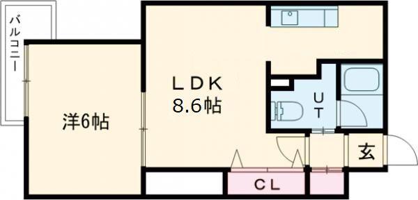 はーもにーほーむ19(1LDK/4階)の間取り写真