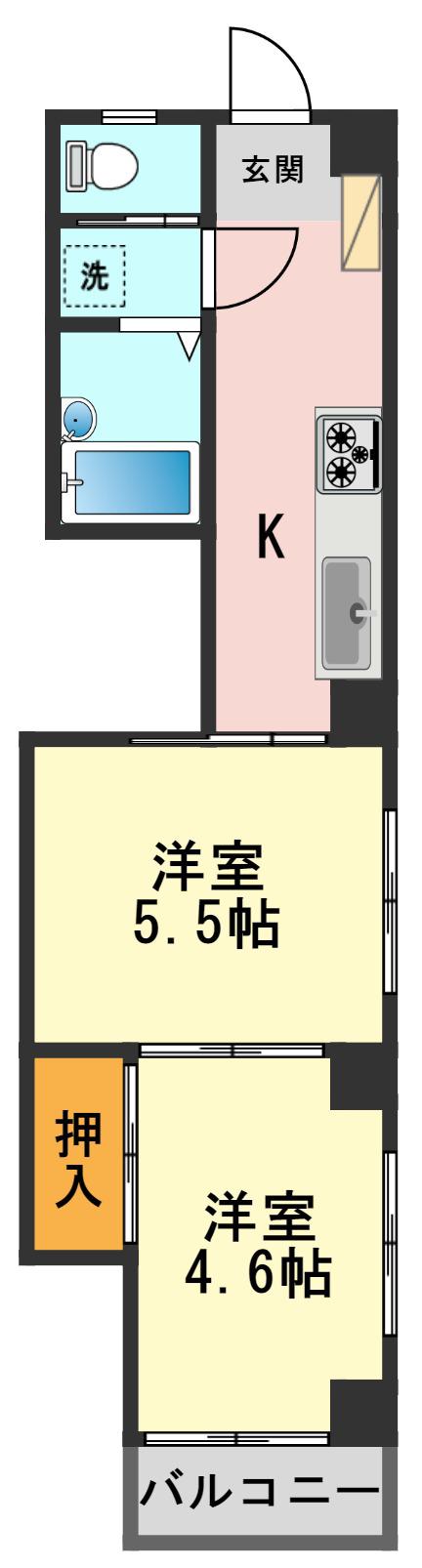 トータス北小岩(2K/1階)の間取り写真
