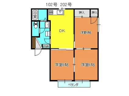 DIAS SI(3DK/2階)の間取り写真