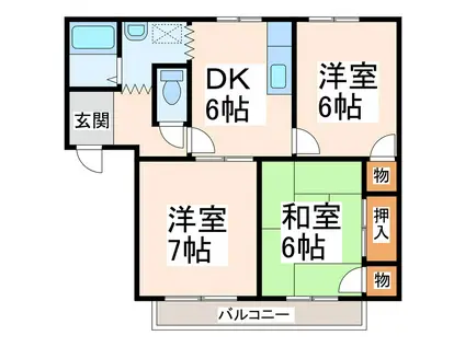エインシェントヒル III(3DK/2階)の間取り写真