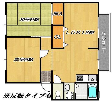 灰塚パークサイドビレッジ(2LDK/1階)の間取り写真