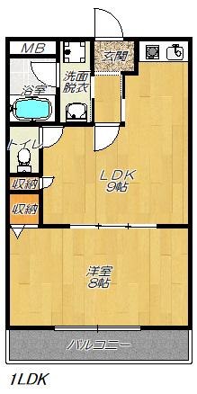 ブランチ613(1LDK/2階)の間取り写真