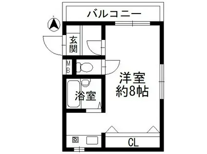 ビアンカ・ディアモーラ(1K/3階)の間取り写真