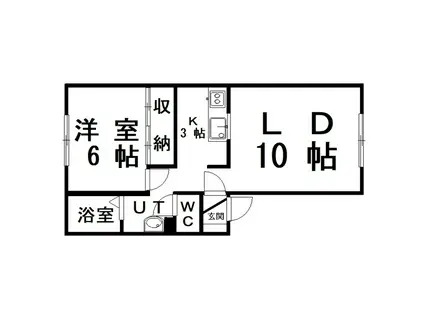 ハイセレス(1LDK/1階)の間取り写真
