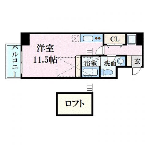 ファンタジービル(ワンルーム/6階)の間取り写真