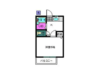 トラッドIII(1K/2階)の間取り写真