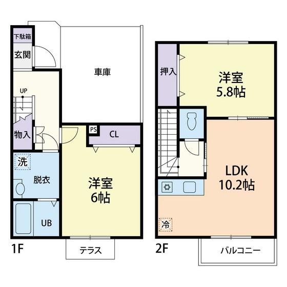 VAST FUKU(2LDK/1階)の間取り写真