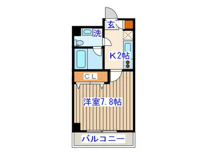 サンヒルズSSKⅡ(1K/4階)の間取り写真