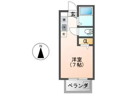 コーポ古市(ワンルーム/3階)の間取り写真
