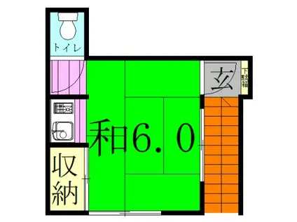 長田荘(1K/2階)の間取り写真