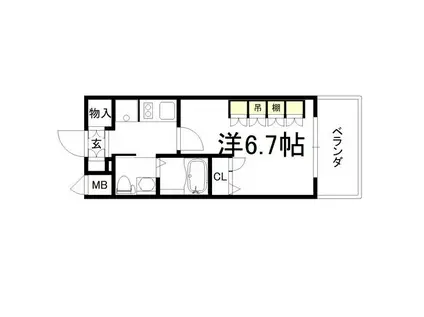 エステムコート梅田・天神橋IIIアヴァンテ(1K/3階)の間取り写真