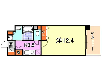 KAISEI新神戸(1K/3階)の間取り写真