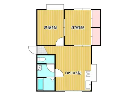 ストロベリーハウス(2DK/1階)の間取り写真